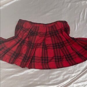 Forever 21 Red and Black Plaid Skater Skirt